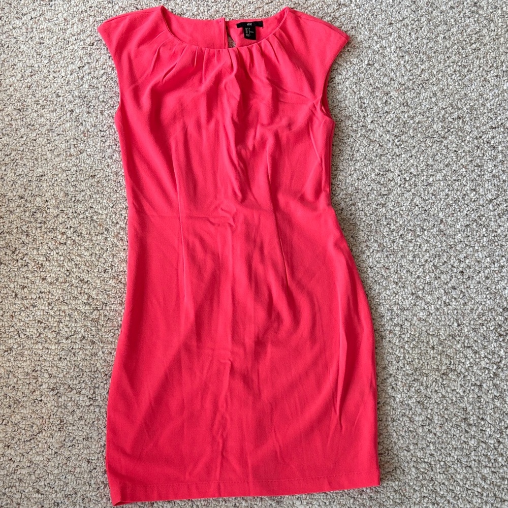 H&M Vibrant Pink Cap Sleeve Mini Dress